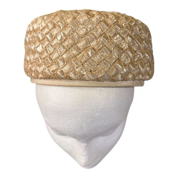 Straw pill box hat Mr .D Elegant Cream Woven Accent Hat - Picture 4 of 7